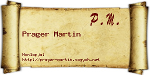 Prager Martin névjegykártya